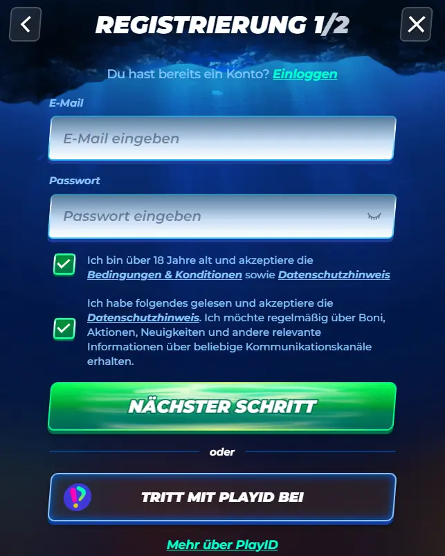 BassBet Registrierung – E-Mail, Passwort und Bestätigung für neue Spieler aus Deutschland