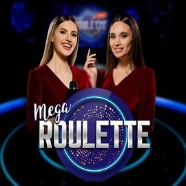 Mega Roulette slot logo by Pragmatic Play at Bassbet Casino