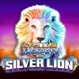 Official Jackpots logo: Stellar Jackpots with Silver Lion by Lightning Box Game at Bassbet Casino